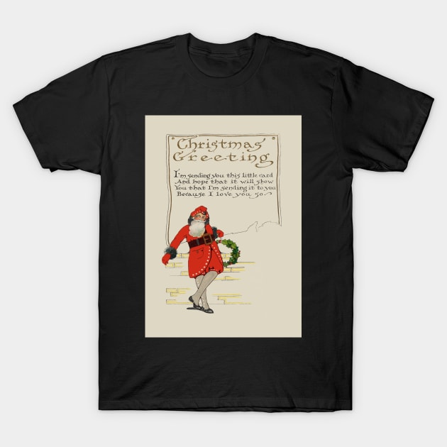 Vintage Christmas Sultry Santa T-Shirt by RetroSalt